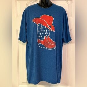 Oliver & Otis T-Shirt Cowboy Boots And Hat Size XXL‎